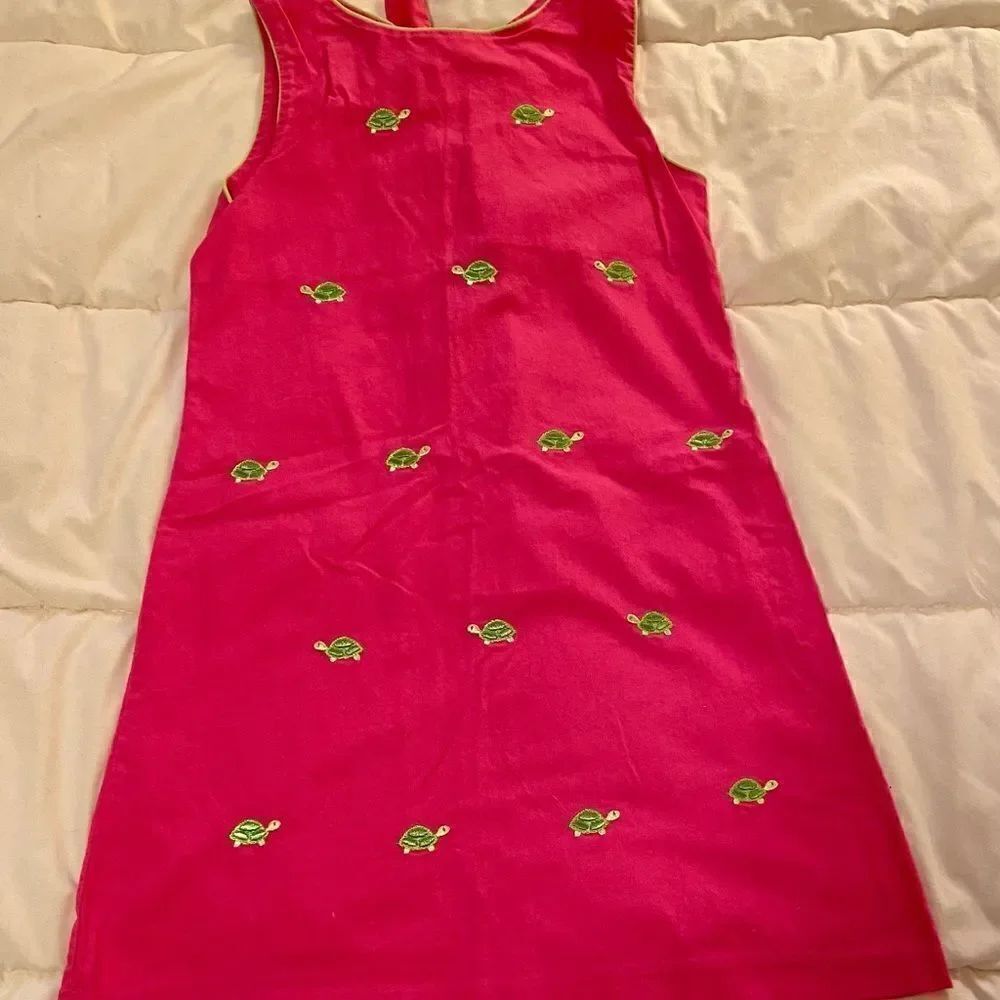 Rare Editions Girls 6X Pink/Grn Turtle Dress